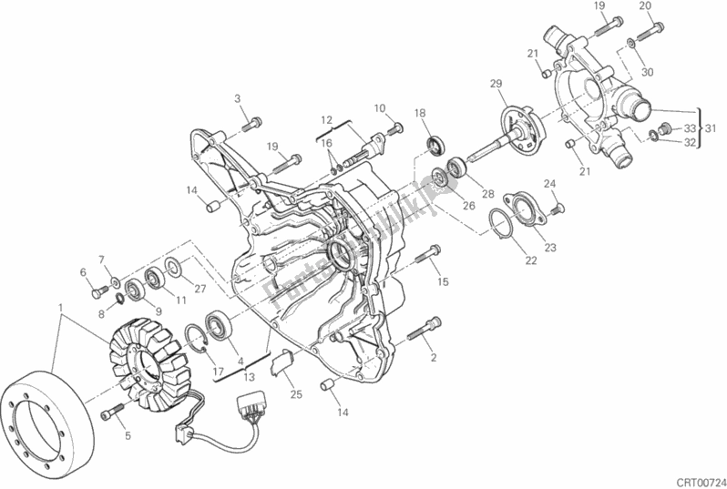 Alle onderdelen voor de Generator Deksel van de Ducati Hypermotard Hyperstrada 939 USA 2016